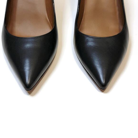 Aquatalia Black Leather Peony Pointed Toe Pumps Made in Italy Office Career 7 - Picture 7 of 15